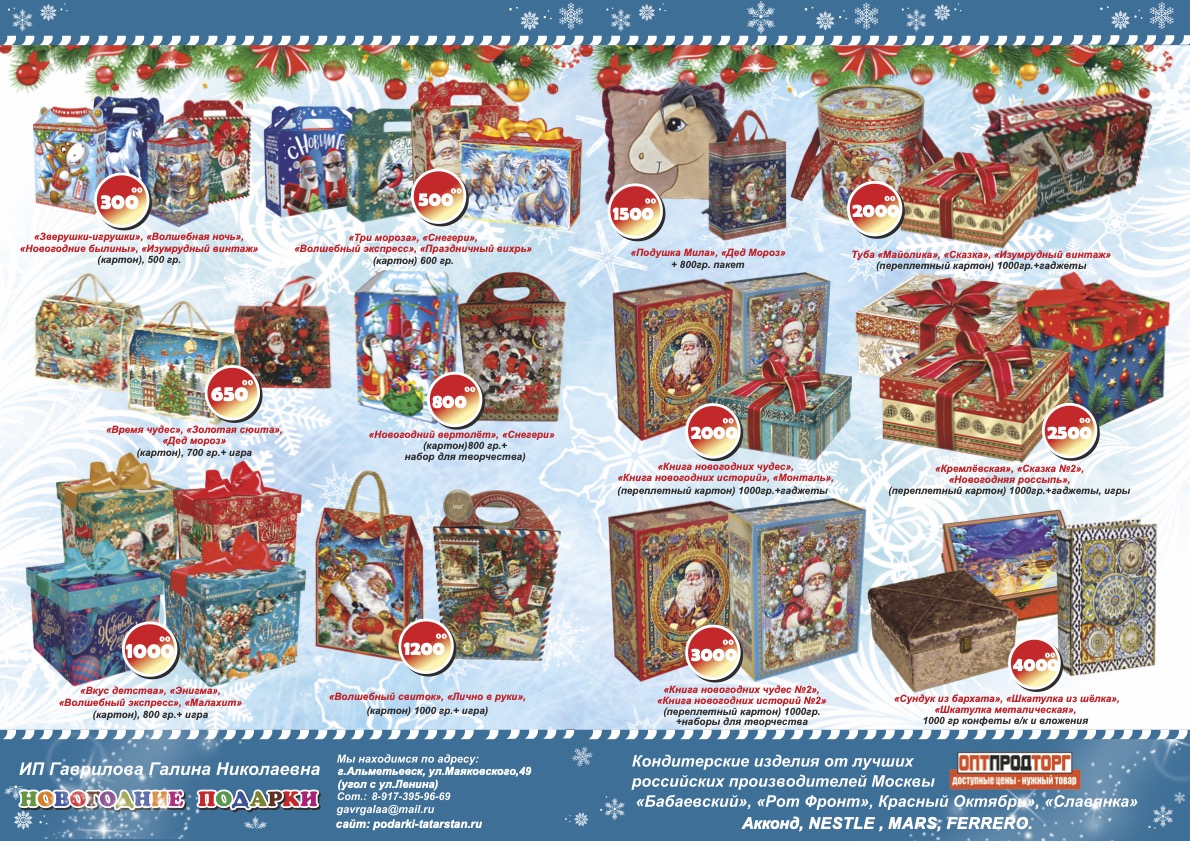 Каталог сладких новогодних подарков оптом 2026 - часть 2